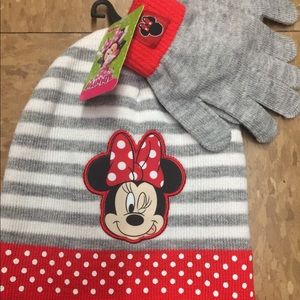 Kids Minnie hat and glove set